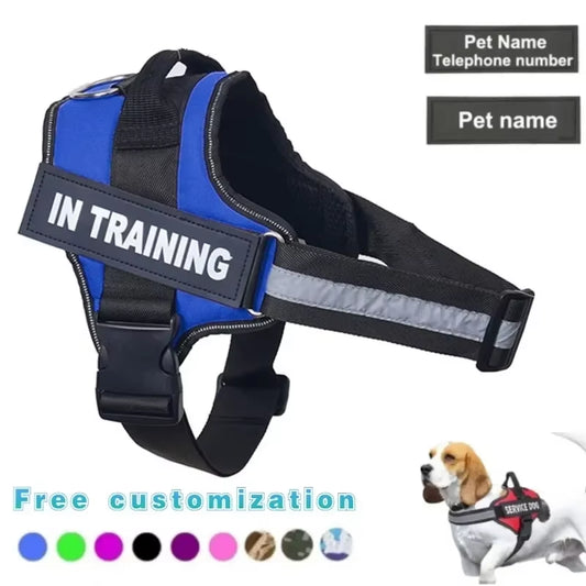 Dropshipping Dog Harness ID Custom Patch Reflective Breathable No Pull Pet Harness Vest Training Dog Accessories