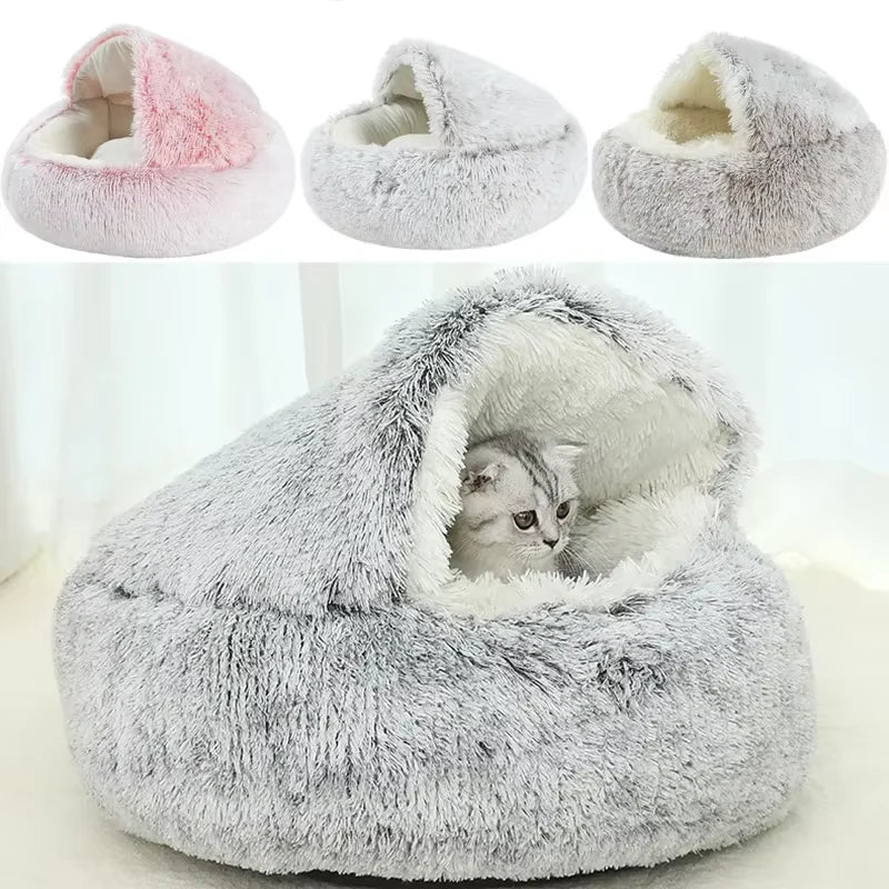 🐱 Product: Winter Plush Pet Cat Bed Round Cat Cushion