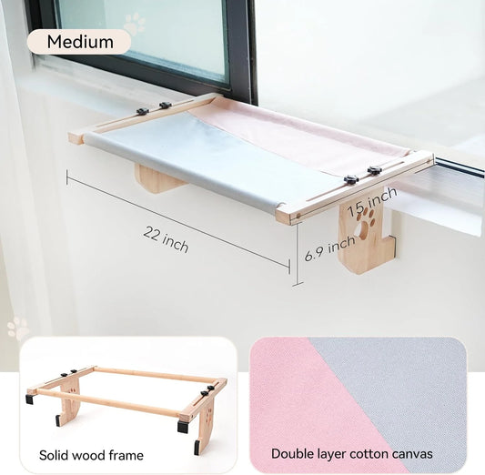 Cat Window Hammock,Cat Window Perch,Cat Window Bed,Easy to Adjust Cat Hammock for Window, Bedside,Drawer and Cabinet