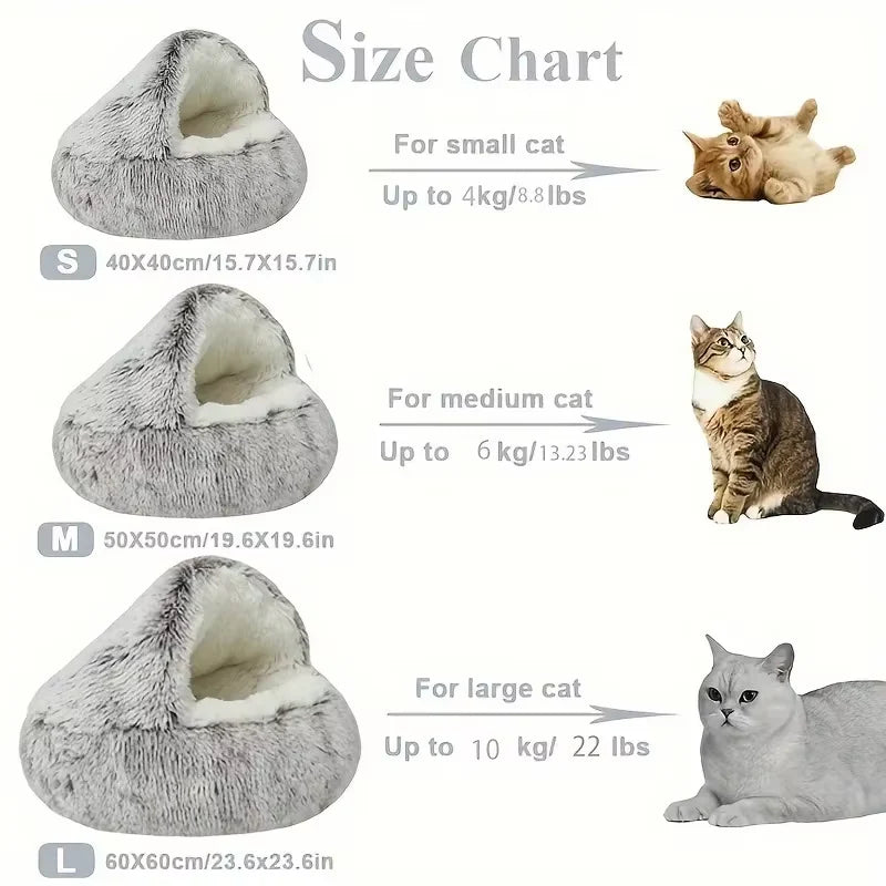 🐱 Product: Winter Plush Pet Cat Bed Round Cat Cushion