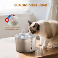 Whisker Bark Haven – Stainless-Steel Cat Water Fountain (2L, Quiet & Hygienic Design)
