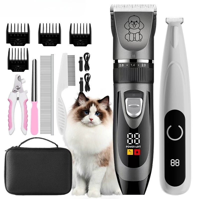 Whisker Bark Haven – Gentle Groom™ Pet Trimming Kit (Low-Noise Clippers for Dogs & Cats)