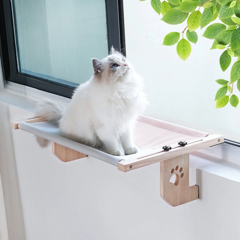 Whisker Bark Haven – Cat Window Hammock Bed (Sunbathing Perch & Space-Saving Design)