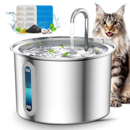 Whisker Bark Haven – Stainless-Steel Cat Water Fountain (2L, Quiet & Hygienic Design)