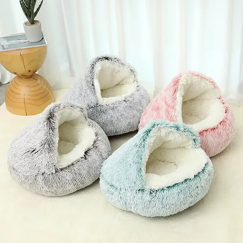 🐱 Product: Winter Plush Pet Cat Bed Round Cat Cushion